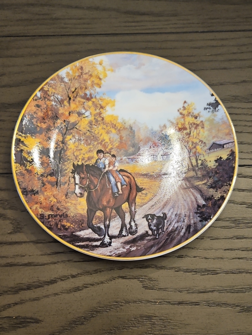 Decorative "Life On The Farm" Collector Horse Plate - Giddy Up By Georgia Jarvis